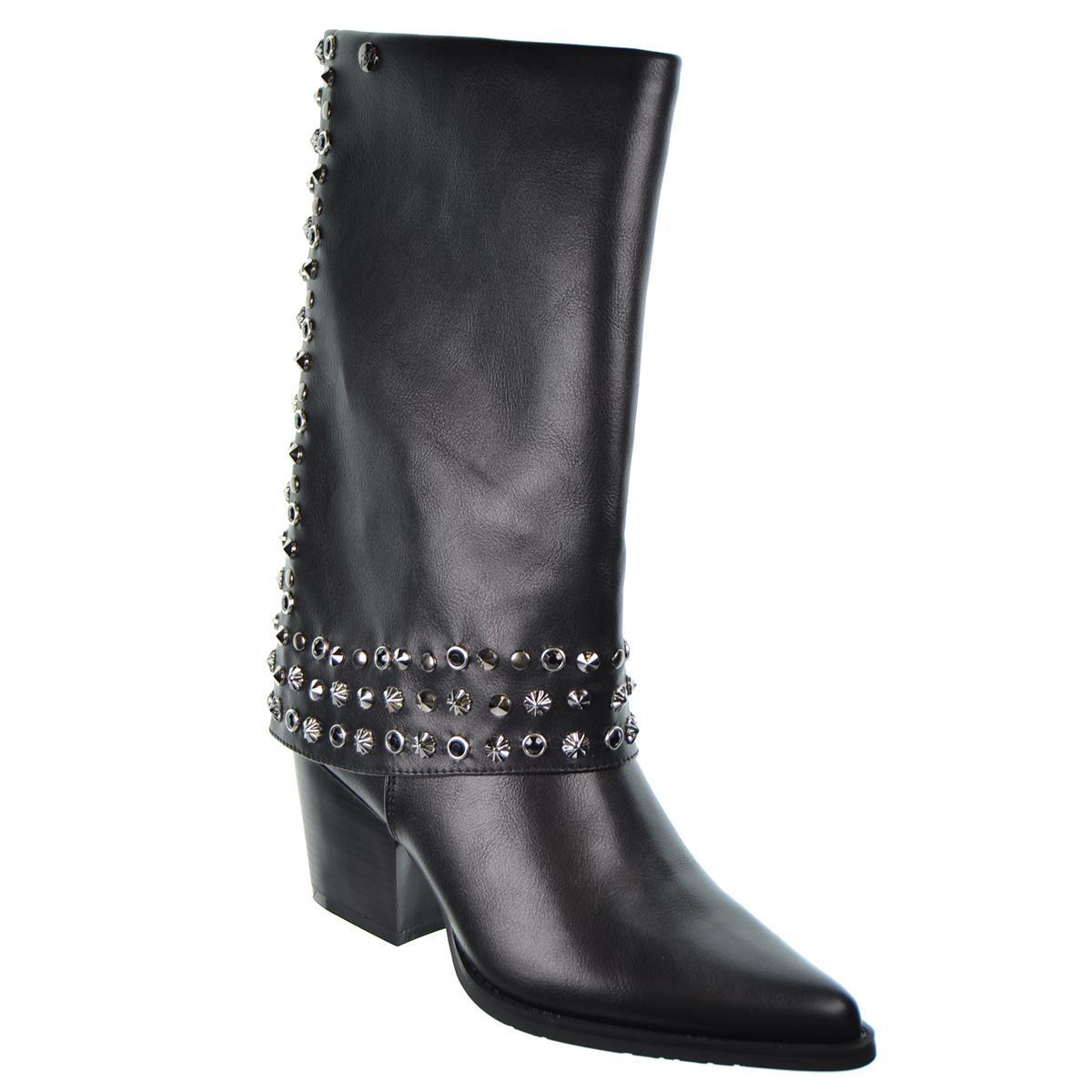 Isteria 24213 Bota Acolchada con Remaches Tacón Ancho Mujer