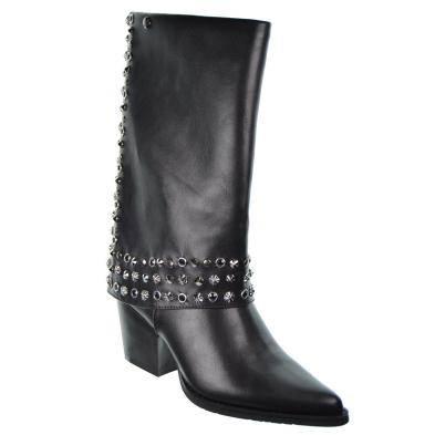 Isteria 24213 Bota Acolchada con Remaches Tacón Ancho Mujer