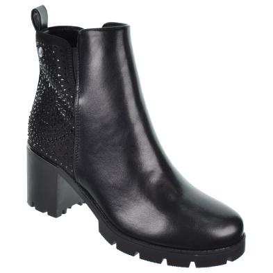 Isteria 24244 Botín Sintético Antelina Tacón Ancho Mujer