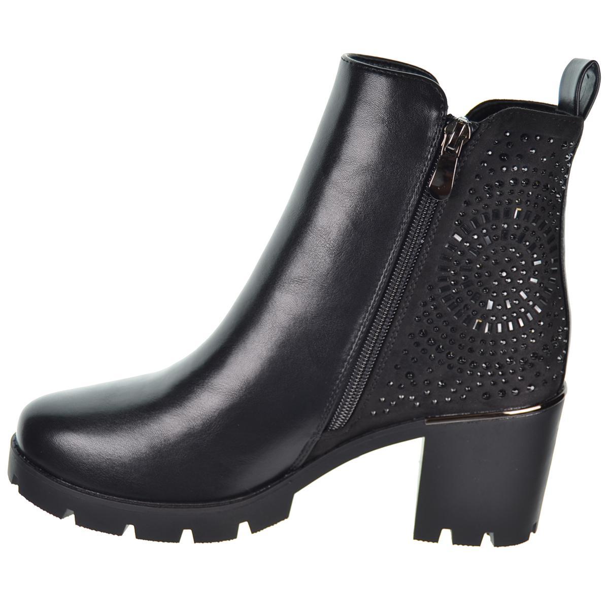 Isteria 24244 Botín Sintético Antelina Tacón Ancho Mujer