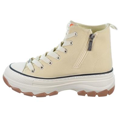 Refresh 172317 Zapatilla botín vegana con cremallera, cordones, suela dentada antideslizante y plantilla extraíble.