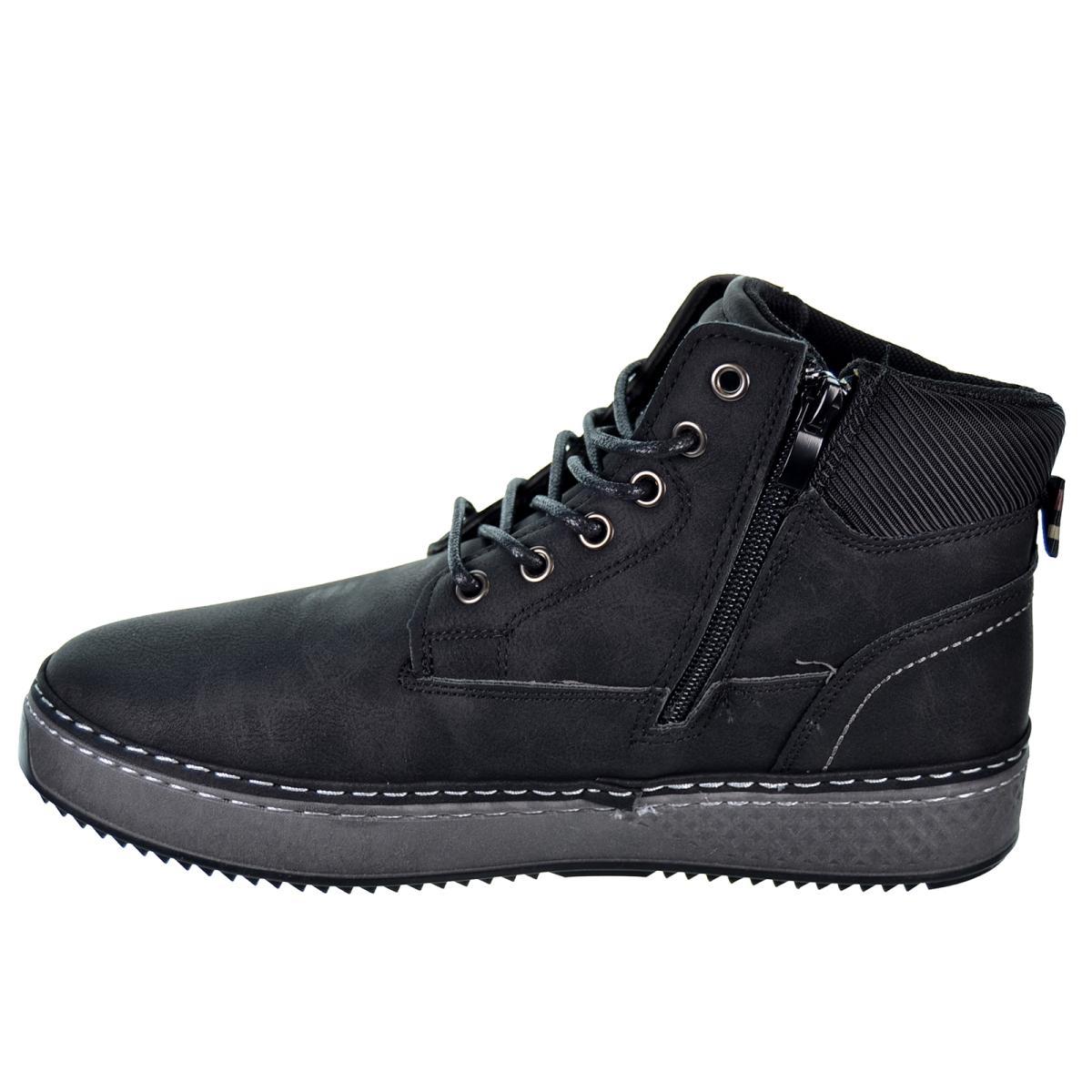 Refresh 172286 Botín Botín vegano con cremallera, cordones ajustables, tirador trasero, antideslizante y plantilla extraíble