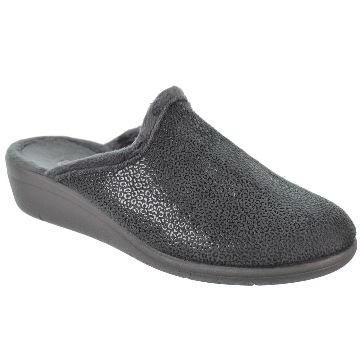 Cmconfort 40112 Zapatilla Casa destalonada textil y plantilla acolchada máximo confort. Piso con cuña de goma antideslizante.