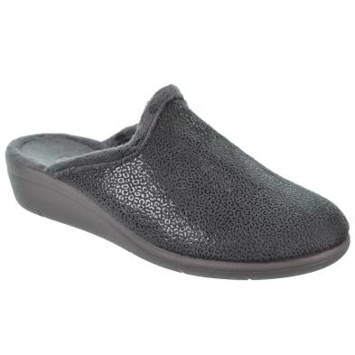 Cmconfort 40112 Zapatilla Casa destalonada textil y plantilla acolchada máximo confort. Piso con cuña de goma antideslizante.