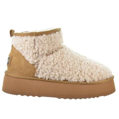 Top3 24874 Botín Textil Borreguillo Plataforma Mujer