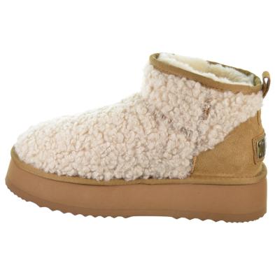 Top3 24874 Botín Textil Borreguillo Plataforma Mujer