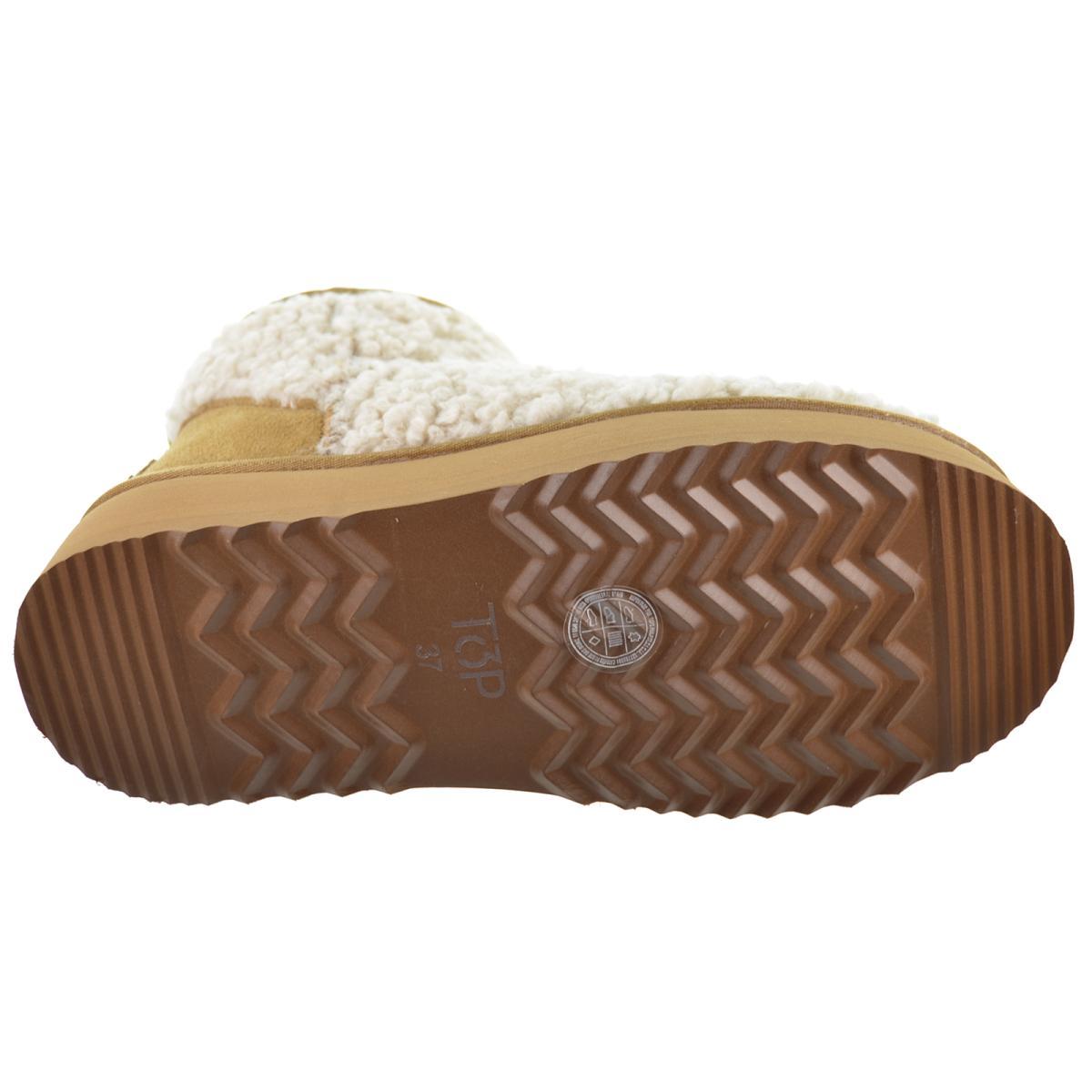 Top3 24874 Botín Textil Borreguillo Plataforma Mujer