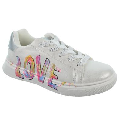 Crecendo 2615 Sneaker Metalizado Acolchado Niña cordones y cremallera