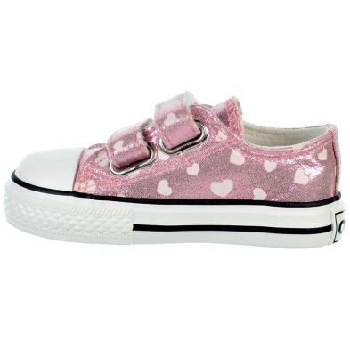 14155 Osito Zapatilla Zapatilla textil metalizado, estampado de corazones que brillan en la oscuridad. Forro textil y velcro