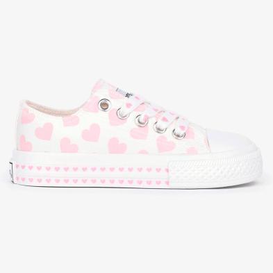28393 Conguitos Zapatilla Zapatilla de lona con estampado de corazones que cambian de color con luz solar. Forro  textil y cierr