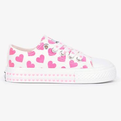 28393 Conguitos Zapatilla Zapatilla de lona con estampado de corazones que cambian de color con luz solar. Forro  textil y cierr