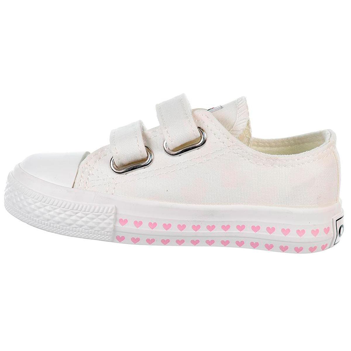 14158 Osito Zapatilla Zapatilla de lona con estampado de corazones que cambian de color con luz solar. Forro textil y cierre con