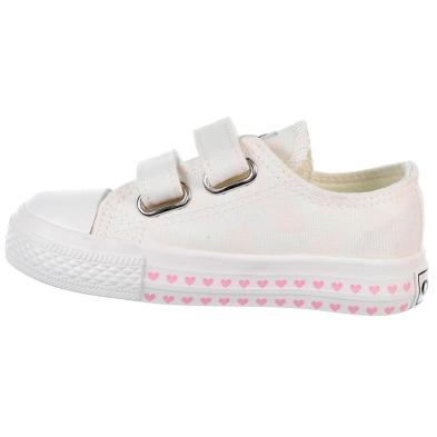 14158 Osito Zapatilla Zapatilla de lona con estampado de corazones que cambian de color con luz solar. Forro textil y cierre con