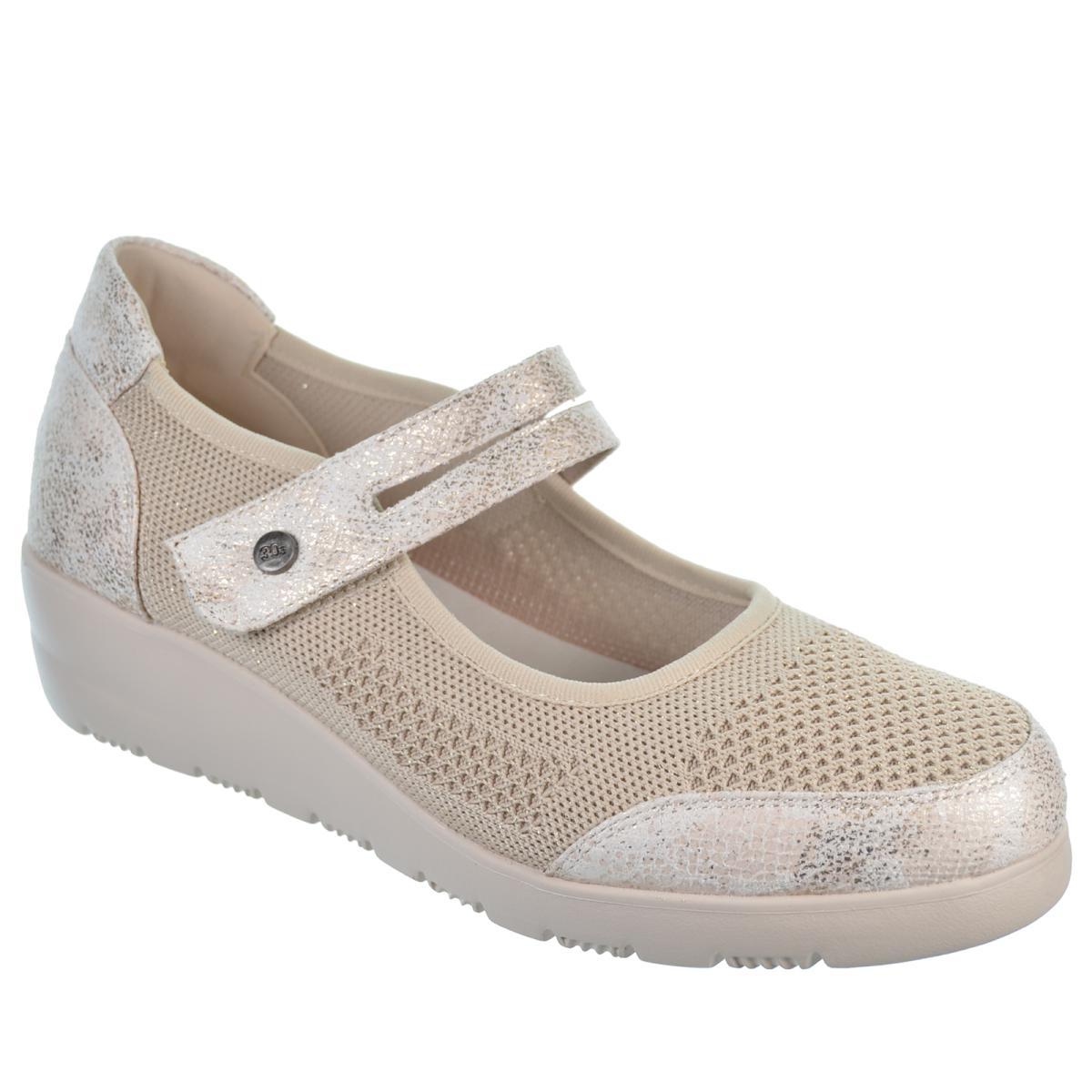 30s Treintas 4351 Zapato Confort Textil Velcro Cuña Mujer
