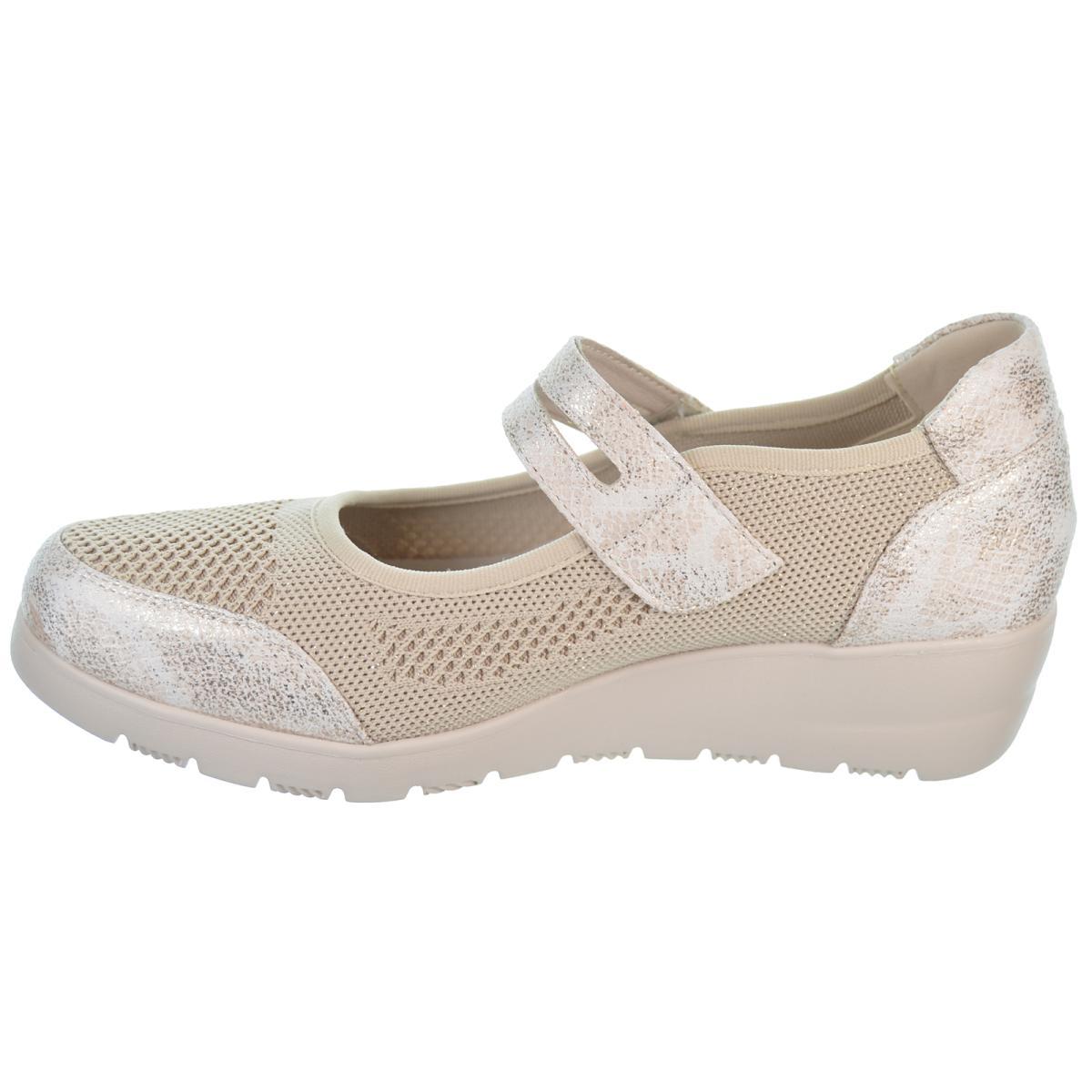 30s Treintas 4351 Zapato Confort Textil Velcro Cuña Mujer