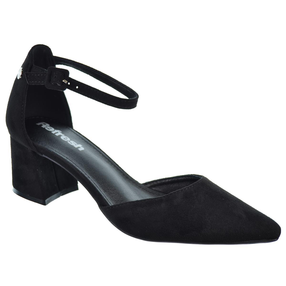 Refresh 172583 Zapato Antelina Tacón Ancho Antideslizante Mujer