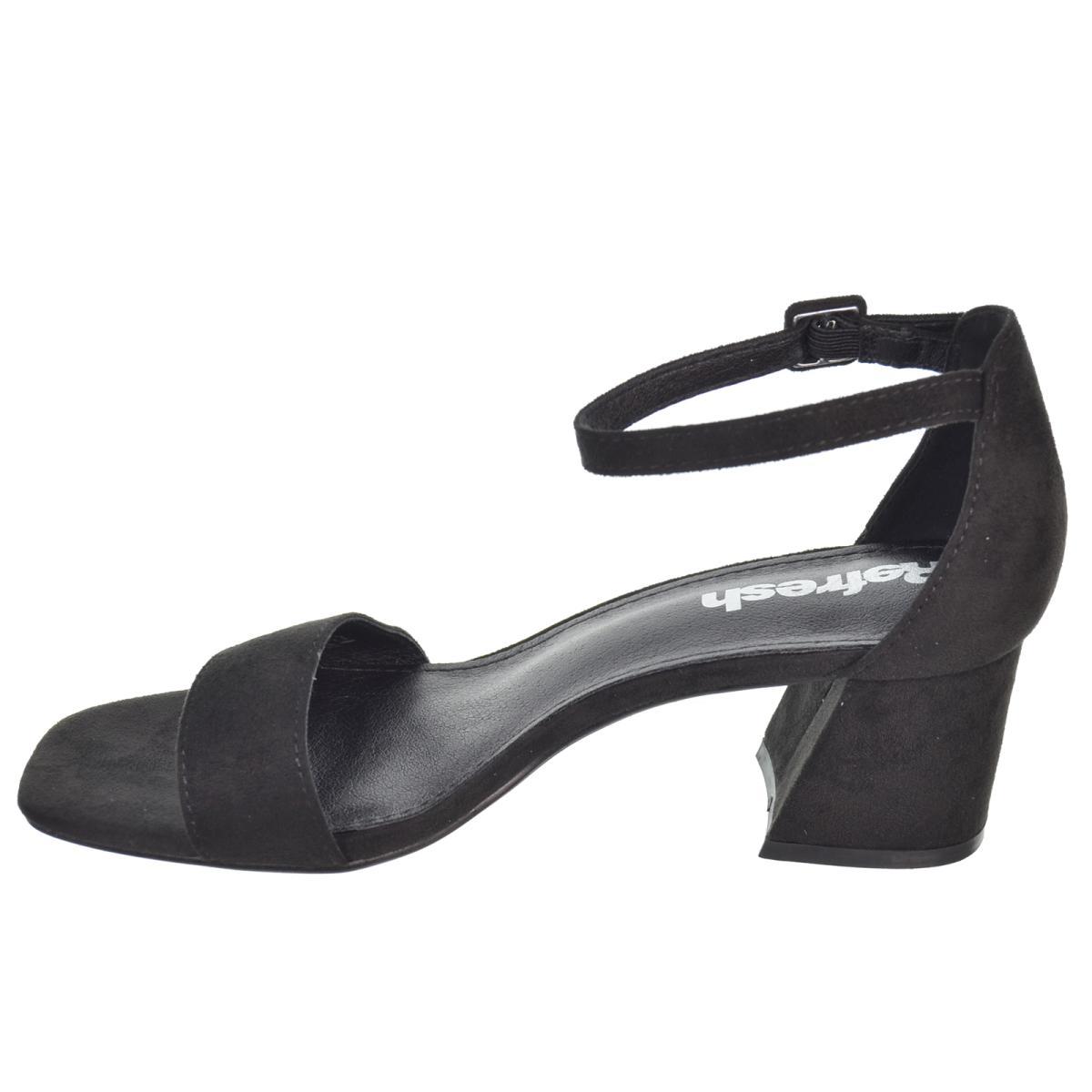 Refresh 172584 Sandalia Antelina Hebilla Tacón Ancho Mujer