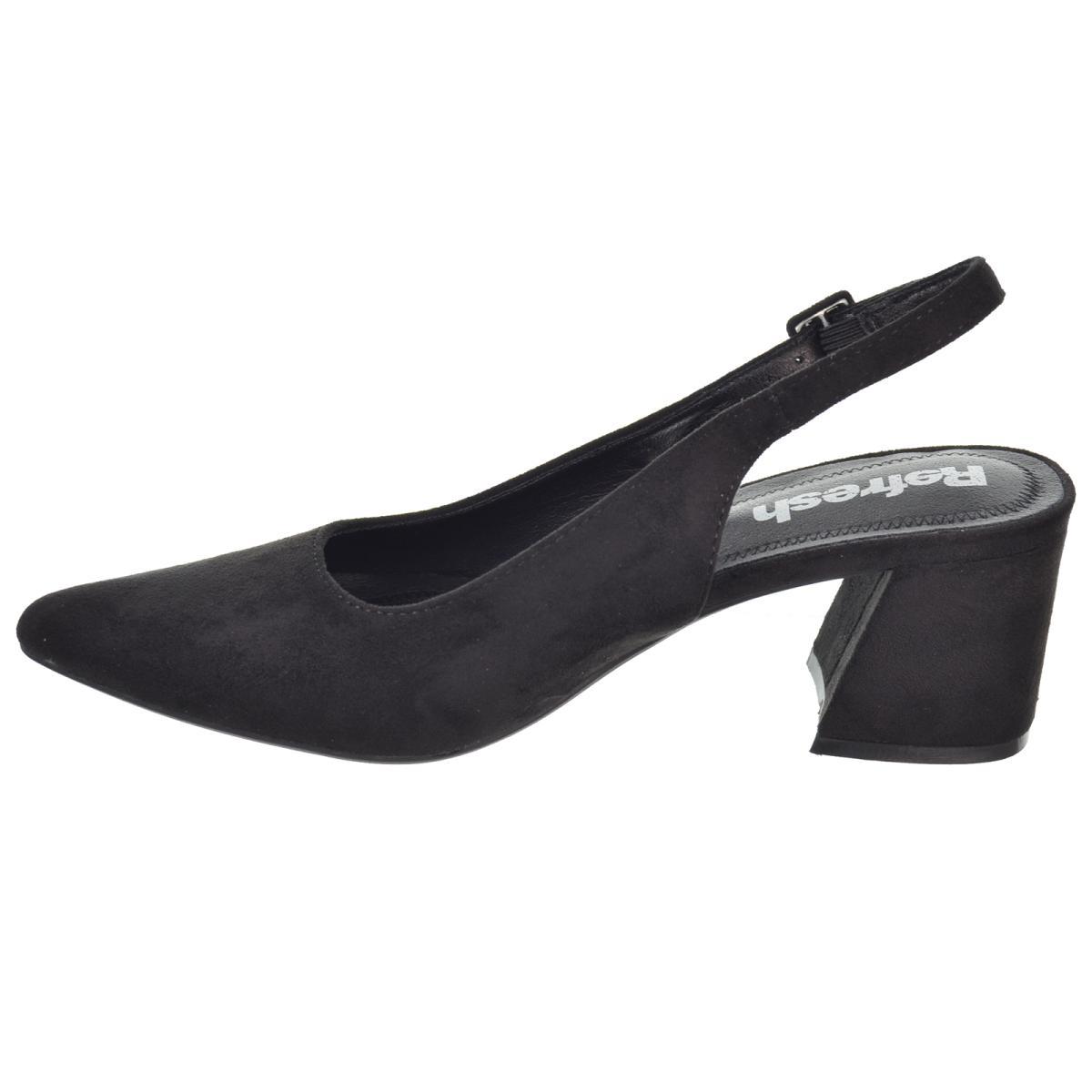 Refresh 171833 Zapato antelina Hebilla Tacón Ancho Mujer