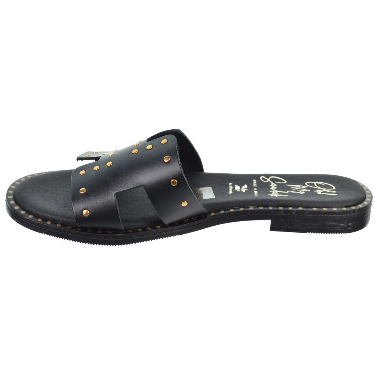 Oh My Sandals 5576 Sandalia Piel Confort Tacón Ancho Mujer Negras