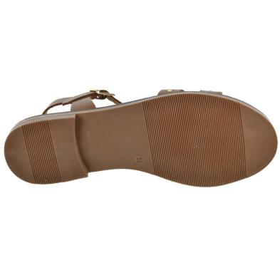 Oh My Sandals 5577 Sandalia Piel Confort Tacón Ancho Mujer Marrones Cuero