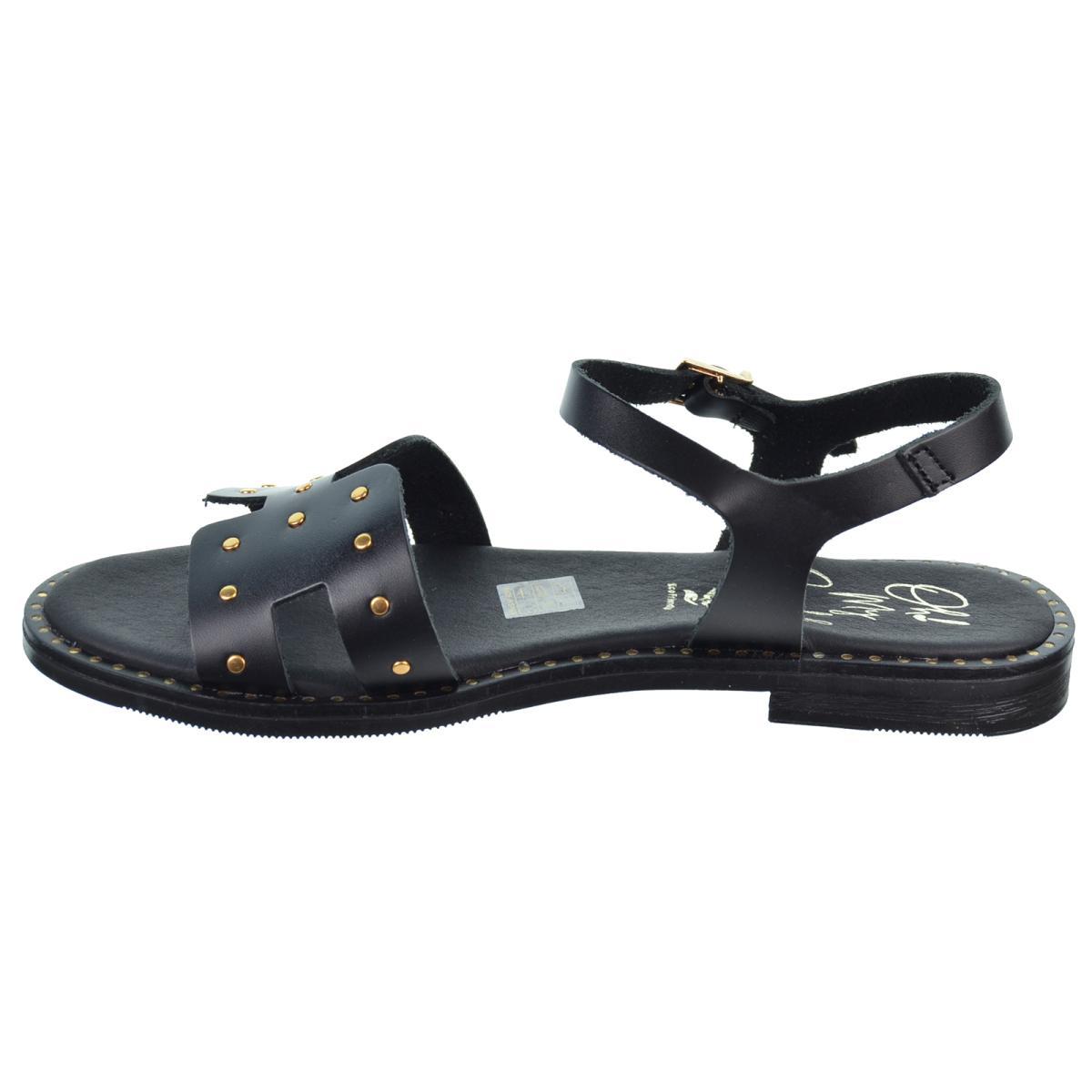 Oh My Sandals 5577 Sandalia Piel Confort Tacón Ancho Mujer Negras