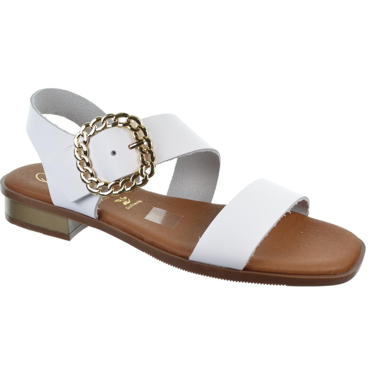 Oh My Sandals 5594 Sandalia Plana Piel Confort Tacón Mujer Blancas