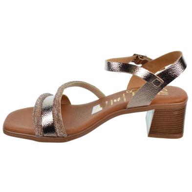 Oh My Sandals 5614 Sandalia Piel Confort Velcro Tacón Mujer Marron