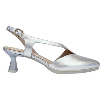 Desiree Maia29 Zapato Salón Piel Destalonado Tacón Mujer Plata