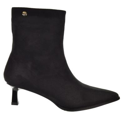 Isteria 555 Botín Acolchado Antelina  Tacón Fino Mujer