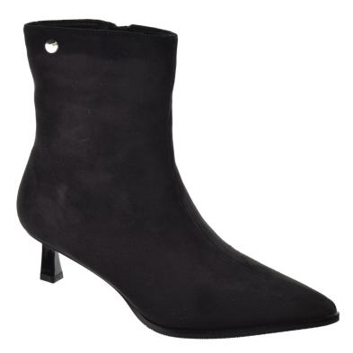 Isteria 555 Botín Acolchado Antelina  Tacón Fino Mujer