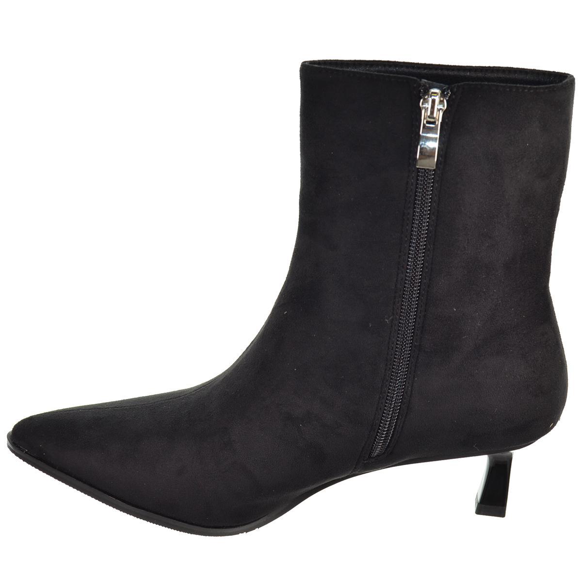 Isteria 555 Botín Acolchado Antelina  Tacón Fino Mujer