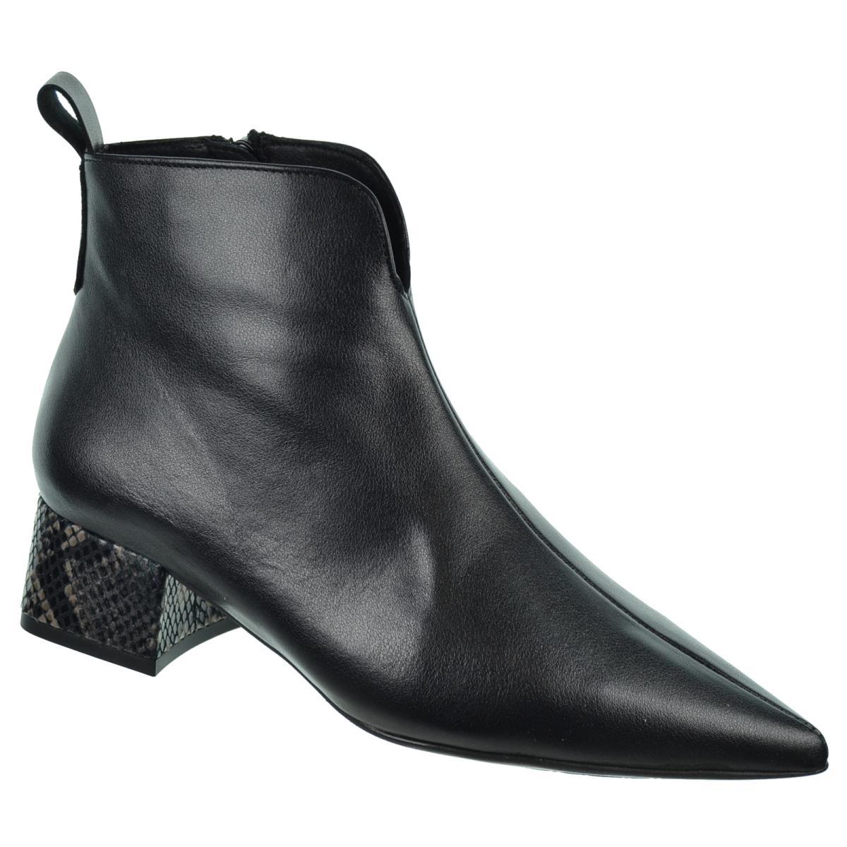 Desiree Rabat7 Botín Piel Acolchado Tacón Ancho Mujer Negro