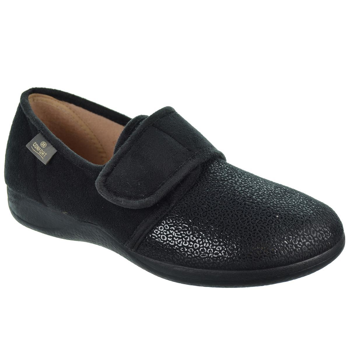 Cmconfort 50421 Zapatilla Textil Velcro Mujer Pies Delicados