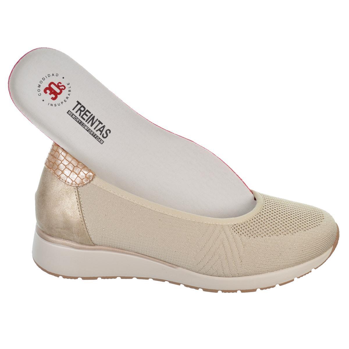 30s Treintas 4356  Zapato Textil Confort Cuña Mujer